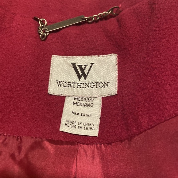 Worthington Fuchsia Peacoat Black Buttons and Tye Waist Size M GORGEOUS! EUC!!! - Picture 16 of 16